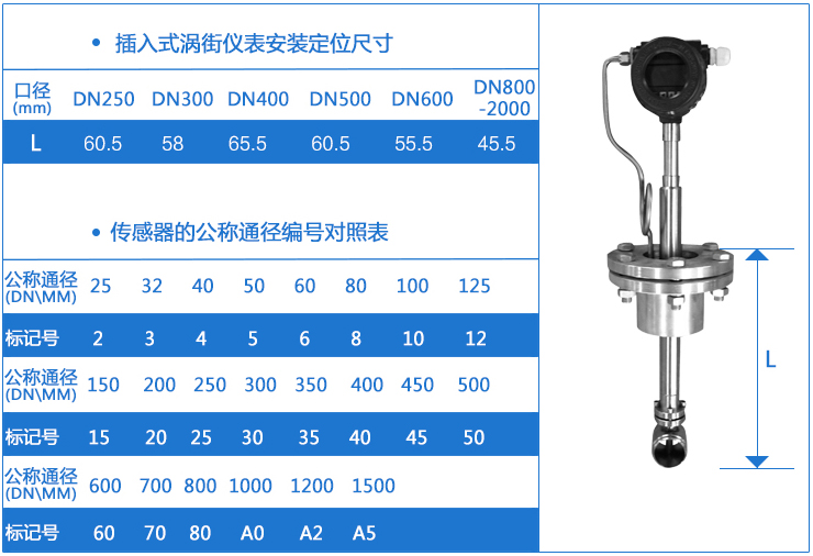 插入式低溫渦街流量計(jì)外形尺寸圖